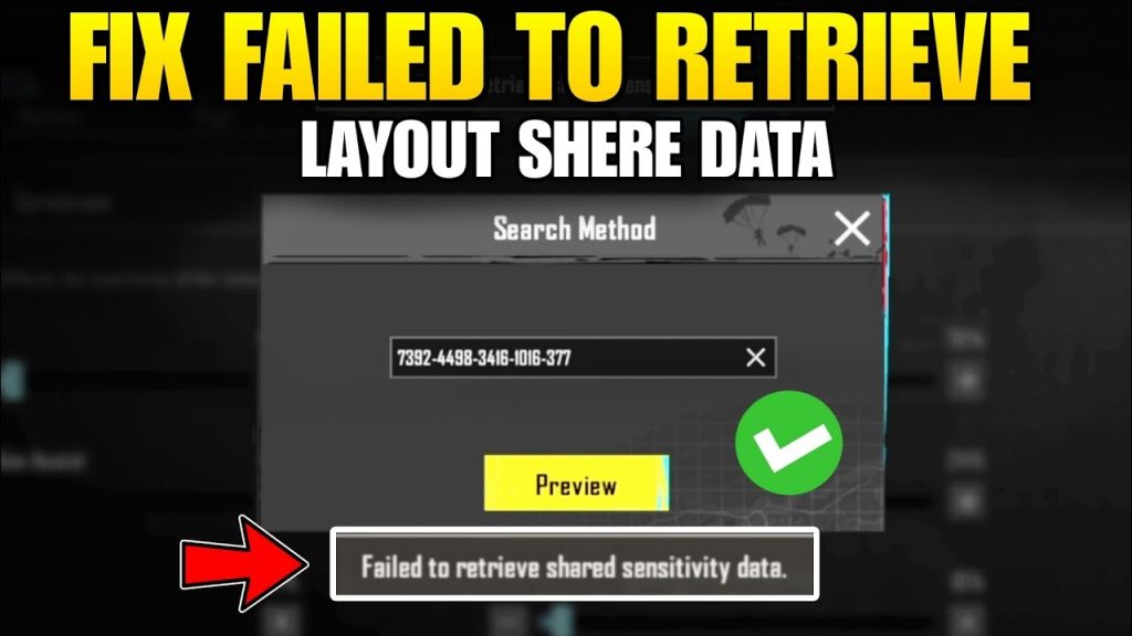 pubg mobile control codes layout missing PUBG Mobile server sync error