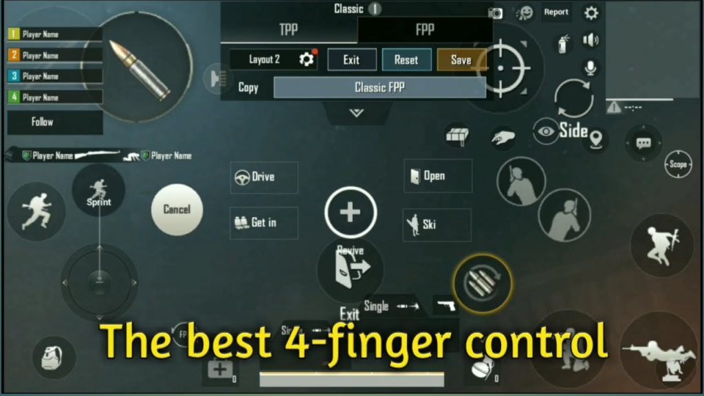 pubg mobile control codes list PUBG Mobile 4-finger gyro control layout