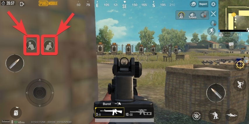 pubg mobile control codes pakistan PUBG Mobile peek and fire buttons layout