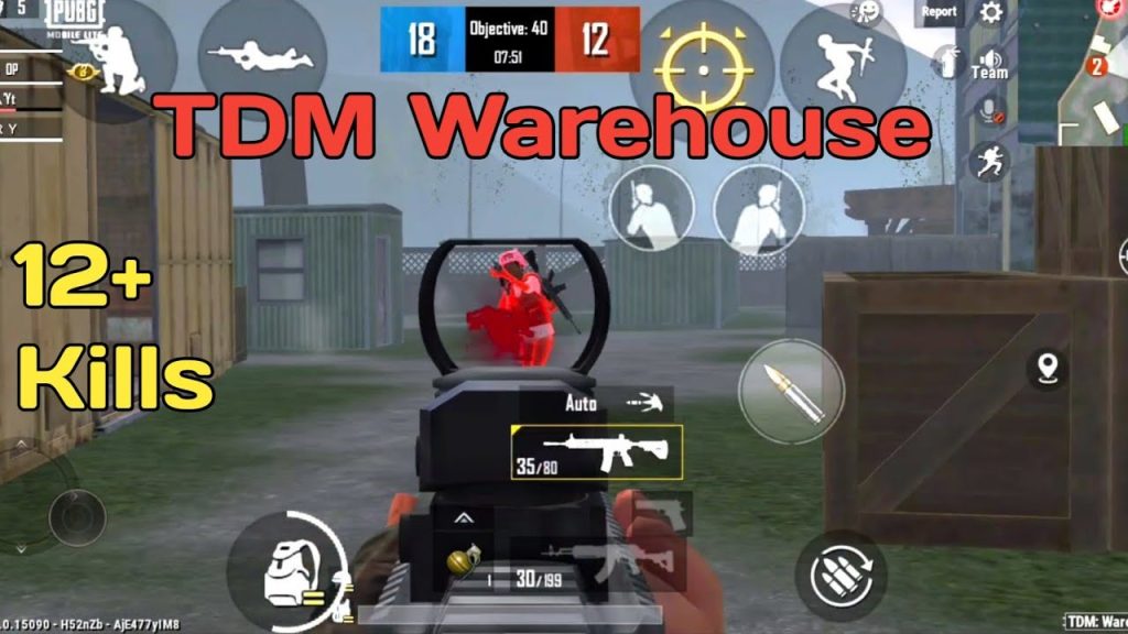pubg mobile control codes website PUBG Mobile TDM mode gameplay screenshot with layout overlay