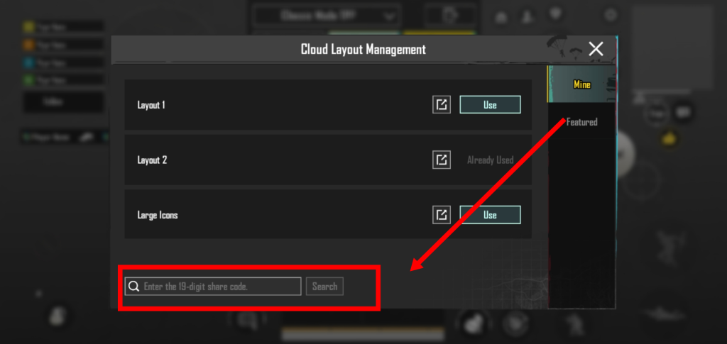pubg mobile custom layout codes PUBG Mobile custom layout import button in settings