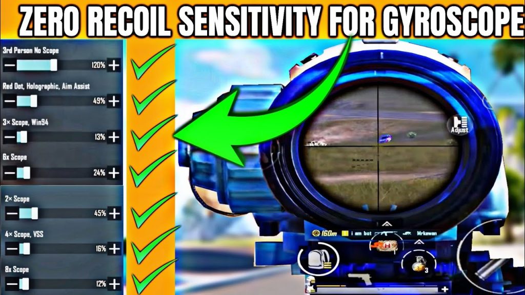 pubg mobile gyro control code PUBG Mobile gyroscope sensitivity settings screenshot phone