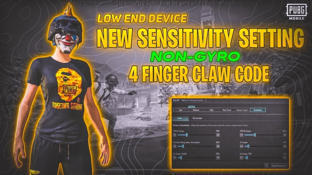 pubg non gyro control codes PUBG Mobile 4-finger claw layout non-gyro