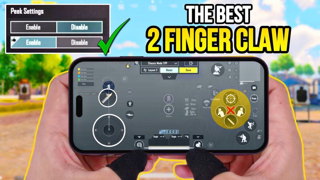 streamer pubg control codes PUBG Mobile 2 finger claw layout control code screenshot