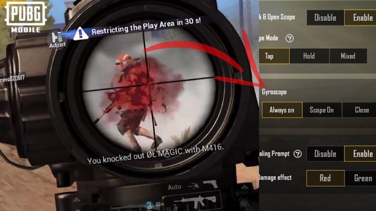 streamer pubg control codes PUBG Mobile gyroscope sniper control layout closeup