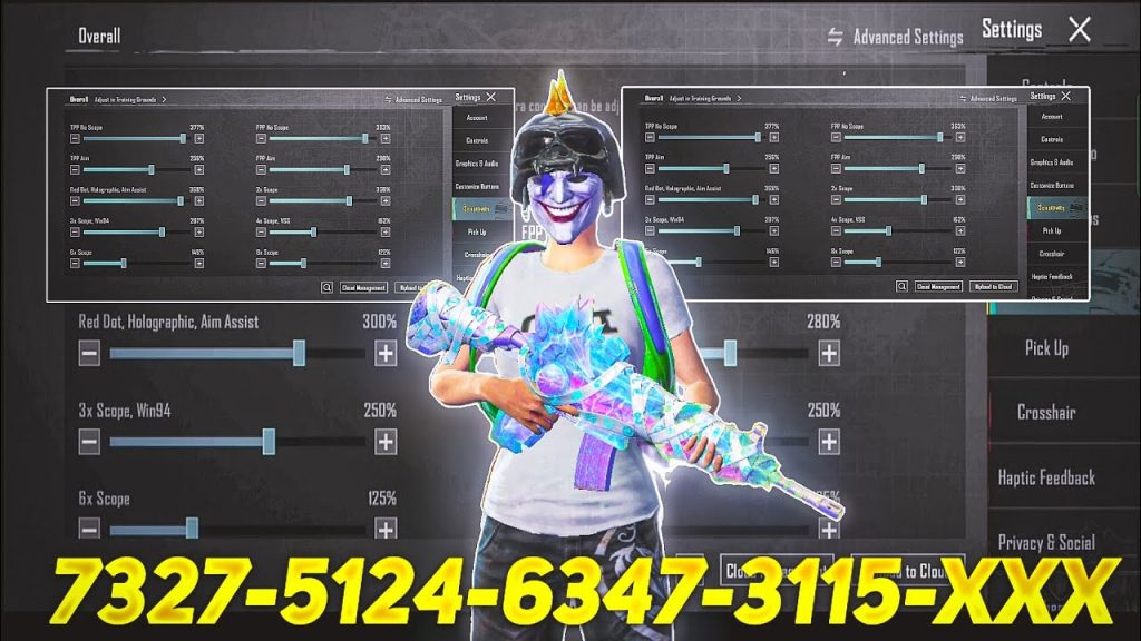updated pubg control codes list PUBG Mobile gyro control sensitivity settings screenshot